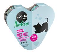 Cosma Nature Kitten Heart Box 3 x 70 g - 3 x 70 g: Tonno & Aloe vera, Pollo & Tonno, Pollo