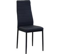 Cosma - Set 4 Sedie, Ecopelle e Acciaio, cm 53x46x97 h Nero