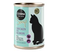 Cosma Soup 12 x 100 g umido gatto - Petto di Pollo e Salmone con Zucchine e Carote