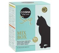 Cosma Soup 12 x 40 g umido per gatto - Mix 4: 3 x Tonno, 3 x Salmone, 3 x Pollo, 3 x Tonno & Pollo
