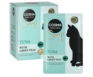 Cosma Soup 12 x 40 g umido per gatto - Tonno con Piselli
