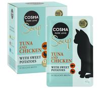 Cosma Soup 12 x 40 g umido per gatto - Tonno e Pollo con patate dolci