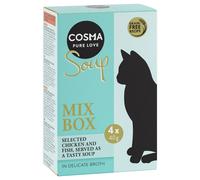 Cosma Soup pacco misto umido per gatto - Mix 1 : Pollo, Salmone, Tonno, Petto di Pollo & Tonno