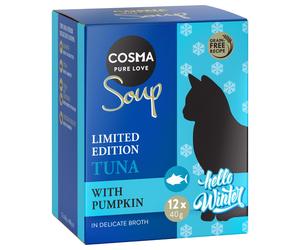 Cosma Soup Winter-Edition Tonno con Zucca umido gatto - 12 x 40 g