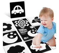 Cosmeria Biglietti a contrasto per bambini, 20 pezzi, in bianco e nero, giocattolo per neonati, stimolazione visuale e sviluppo del cervello, 15 x 15 cm