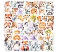 Cosmeria Set di 100 adesivi per animali, impermeabili, in vinile per bambini, simpatici adesivi per laptop, skateboard, bottiglia d'acqua, scrapbooking, decorazioni fai da te