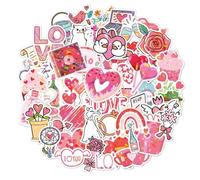 Cosmeria Set di adesivi per San Valentino, con 100 simpatici adesivi in vinile, per San Valentino, idee artigianali e decorazioni regalo