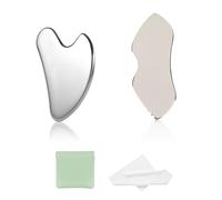 Cosmeria Set di Gua Sha per Massaggio Viso 3-in-1, Strumento Efficace per la Cura della Pelle e il Drenaggio Linfatico, Riduce Rughe e Linee Sottili, Ideale per la Cura Quotidiana della Pelle