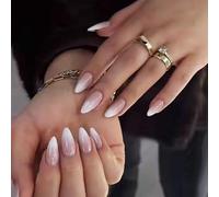 Cosmeria Set di unghia finte a pressione, unghie da attaccare in gel morbido, unghie adesive corto forma mandorla, per nail art alla moda