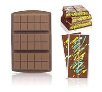 Cosmeria Stampo in silicone per cioccolato profondo, per 3 pezzi Dubai pistacchi, antiaderente, grande forma per caramelle e barrette di cioccolato, senza BPA, per uso alimentare