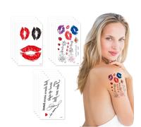 Cosmeria Tatuaggi Temporanei Bacio Stampa Labbra, 15 Fogli con 5 Design Unici, Adesivi per Labbra Amici della Pelle E Facilmente Rimovibili per San Valentino