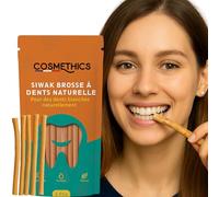Cosm'Ethics® 5 Siwak 100% naturale - Bastone Siwak del Marocco, dentifricio naturale, sbiancamento dei denti, alito fresco, Miswak/Meswak, cura orale ancestrale, spazzolatura, zero rifiuti, igiene