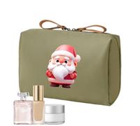 Cosmetic Bag, Christmas Makeup Organizer, Portable Makeup Purse, Holiday Cosmetic Organizer, Travel Makeup Bags, Santa Print Organizer, Makeup Brush Holder, Cosmetic Travel Pouch, Verde militare, Se