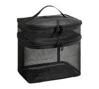 Cosmetic Bag, Travel Organizer, Mesh Caddy, Layer Storage, Quick Dry Nylon, Perfect for Toiletries, Shower Necessary, Makeup, and Daily Use at Home Or on The Go 8,66 x 8,27 x 6,5 pollici, Nero