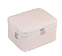 Cosmetic Case Organizer, Makeup Storage Bag, Double Layer Travel Pouch with Handle System, Spacious Brush Holder with Structured Divider Design, Beauty Travel Bag for Daily Use