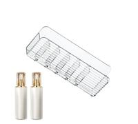 Cosmetic Organizer - Wall Mounted Vanity Tray, Adhesive No Drilling Storage Box, Clear Transparent Compartment | Space Saving Bathroom Rack, Lipstick Hair Clips Mascara Eyebrow Pencil Home Sorting She