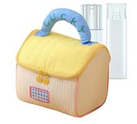 Cosmetic Travel Bag, Multipurpose Makeup Organizer, Portable Storage Handbag, Zipper Pouch with Handle, Ideal for Shampoo, Lozione, Toothpaste, Facial Cleanser, Women, Vacation, Daily Use, giallo, Se