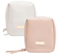 Cosmetic Travel Bag, PU Leather Makeup Organizer Case, Multifunzione Zipper Storage Pouch, Waterproof Compact Design, Made of PU Leather and Polyester Material, 7.48 x 6.3 x 3.14in