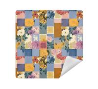 Cosmetici Sacchetti Panno Magico Viaggio Organizzatore Wrap 13.8 X 13.8 Wrapper per articoli da toeletta, Colori solidi e blocco floreale, 21.7x21.7in