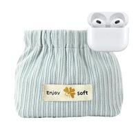 Cosmetico in velluto a coste - Piccola trousse morbida - Organizer spazioso, portatile per forcine, gioielli, cotton fioc, blu, Consulte la descripción, Vedere la descrizione