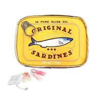 Cosmetics Bag, Toiletry Travel Organizer Pouch, Funny Canned Sardine Design Aesthetic Storage Bag for Skin Care, Makeup, Eye Shadow, Shampoo, Daily Needs, 6.1x4.33x1.77 Inches
