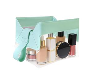 Cosmetics Pouch - 19 x 15 x 8 cm Clear Magnetic Travel Bag, verde, | Clear PVC Design For Quick Item Identification Magnetic Closure For Secure Storage
