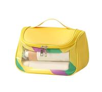 Cosmetics Travel Bag, Waterproof Clear Organizer, Colorful Makeup Case with Zipper Closure, Visible Travel Pouch for Toiletries, Necessaries, Women, Men 22x14x16cm