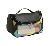 Cosmetics Travel Bag, Waterproof Clear Organizer, Colorful Makeup Case with Zipper Closure, Visible Travel Pouch for Toiletries, Necessaries, Women, Men 22x14x16cm