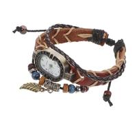 COSMEVIVI 1 Pc orologio da polso con perline bracciale da uomo orologio fitness ladies watch women watch orologio quarzo fatto a mano orologi da uomo superiore di pelle bovina