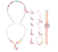 COSMEVIVI 1 Set Insieme Dell'orologio Vestito Per Bambini Orologio Da Ragazza Per Bambini Accessori Per Per Collana Per Ragazze Orologi Per Ragazze Plastica Rosa