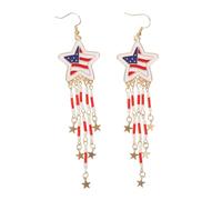 COSMEVIVI 1paio Orecchini Patriottici Per Donne Con Design Bandiera Americana Orecchini Pendenti Per Indipendenza Accessori Unici Per Feste e Cerimonie