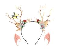 COSMEVIVI 1set Cerchietto Con Orecchie Elfiche e Rami Accessorio Cosplay Per Feste e Halloween Elegante Per Costumi Da Fata Include Cerchietto Con Luce e Orecchie Per Atmosfere