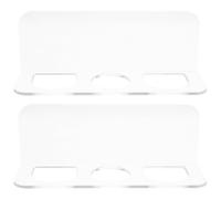 COSMEVIVI 2 pezzi di organizer adesivo per spazzole per capelli con 3 fori, supporto da parete senza fori per pettini, ferri arricciacapelli e piastre per capelli - Diametro da 1,34 a 1,57 pollici