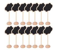COSMEVIVI 20 mini lavagne con supporto - Lavagna a forma di - Numeri da tavolo per matrimoni, etichette in legno, cartelli dei prezzi per menu a buffet