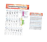 COSMEVIVI 2pezzi Guida Di Apprendimento Saxophone Poster Di Riferimento Per Diteggiature e Accordi Musicali Per Principianti e Studenti Include Diagrammi Comuni Per Pratica