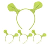 COSMEVIVI 4 cerchietti con corna di mostro: orecchie da orco verdi originali per adulti e bambini - copricapo in tessuto morbido per cosplay, accessori per costumi di Halloween e Natale