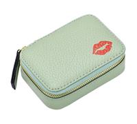COSMEVIVI Borsa Trucco da Viaggio in Pu Verde Chiaro, Porta Rossetti Organizzati e Specchio Portatile, per Scuola e Viaggi Compatti