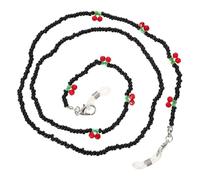 COSMEVIVI Catena Per Occhiali Perline Di Piccola Bacca, Cordino Decorativo Resistente, Accessorio Elegante Per Tenere Occhiali e Nero, Uso Quotidiano