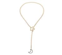 COSMEVIVI Collana con ciondolo a forma di e stella: collana con ciondolo a catena spessa in stile hip hop, punk, gotico, regolabile, per donna, dorata.