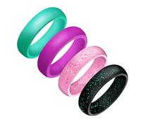 COSMEVIVI in Silicone Glitterato Per 4 Colori Assortiti Flessibili e Comodi Anello Sportivo Per e Nuoto