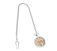 COSMEVIVI Orologio Tascabile Meccanico Vintage Con Design Scolpito Come o Decorazione Per Abbigliamento Orologio Manuale Sottile Argento Per Uomo e Donna