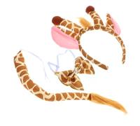 COSMEVIVI Set Cosplay Da Giraffa Fascia Orecchie e Coda in Peluche, Accessori Costume Per Bambini Per Feste Di Compleanno e Halloween, Leggero e Portatile Per Uso Quotidiano