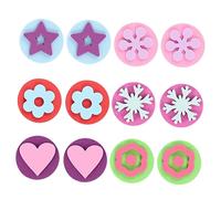 COSMEVIVI Set da 12 Pezzi di Timbri Autoinchiostranti per Pittura e Francobolli Educativi per Bambini, Stencil Rotondi Eva, Colori Vivaci, per Scuole, Feste e attività Creative per La Prima Infanzia