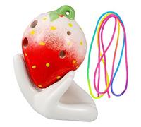 COSMEVIVI Strawberry Ocarina Six-hole Musical Instrument for Kids Complete with Lanyard Holder and Music Score for Beginners and Young Musicians