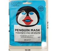 COSMI Premium - Penguin Mask Maschera Viso Idratante | Con Estratto di Cetriolo e Acido Ialuronico | 25 ml | Maschera in Tessuto Rinfrescante e Lenitiva | Effetto Relax