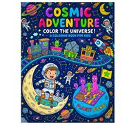 Cosmic Adventure Coloring Book: Fun and Easy Space Coloring Pages for Kids Ages 4-8