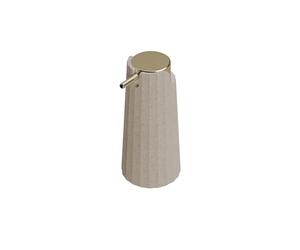 COSMIC Avenir Dispenser di Sapone per Bagno di Design Moderno e Poligonale. Dosatore da Piano per Bagno e Cucina in Plastica Riciclata. Accessorio Ricaricabile da 200 Ml in Colore Sabbia Naturale