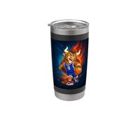 Cosmic Basketball Mascot Player Galaxy Space Graphic Bicchiere termico in acciaio inox doppia parete