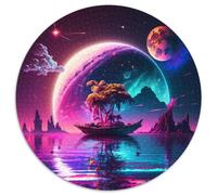 Cosmic Beach-Puzzles für Erwachsene, 1000 runde Papppuzzles, anspruchsvolles DIY-Denkspiel, interaktive Familienaktivität, 1000 Teile (67,5x67,5cm)