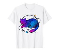 Cosmic Cat Pisolino con sentieri Stellari per Ragazzi e Fan Adulti Arte Maglietta